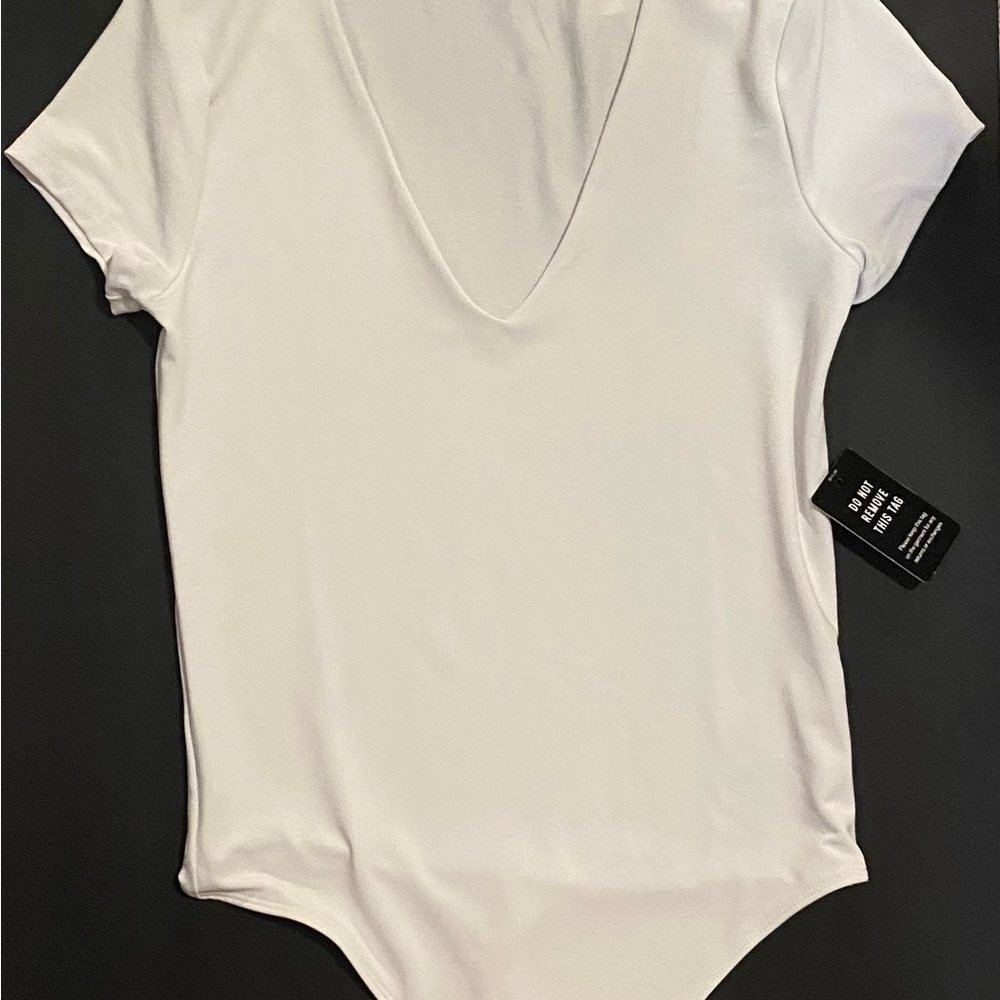 Express White Fitted Bodysuit